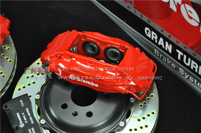豐田漢蘭達(dá)2.7/3.5改裝BREMBO F50剎車套件 4活塞剎車鮑魚 大大縮短剎車距離